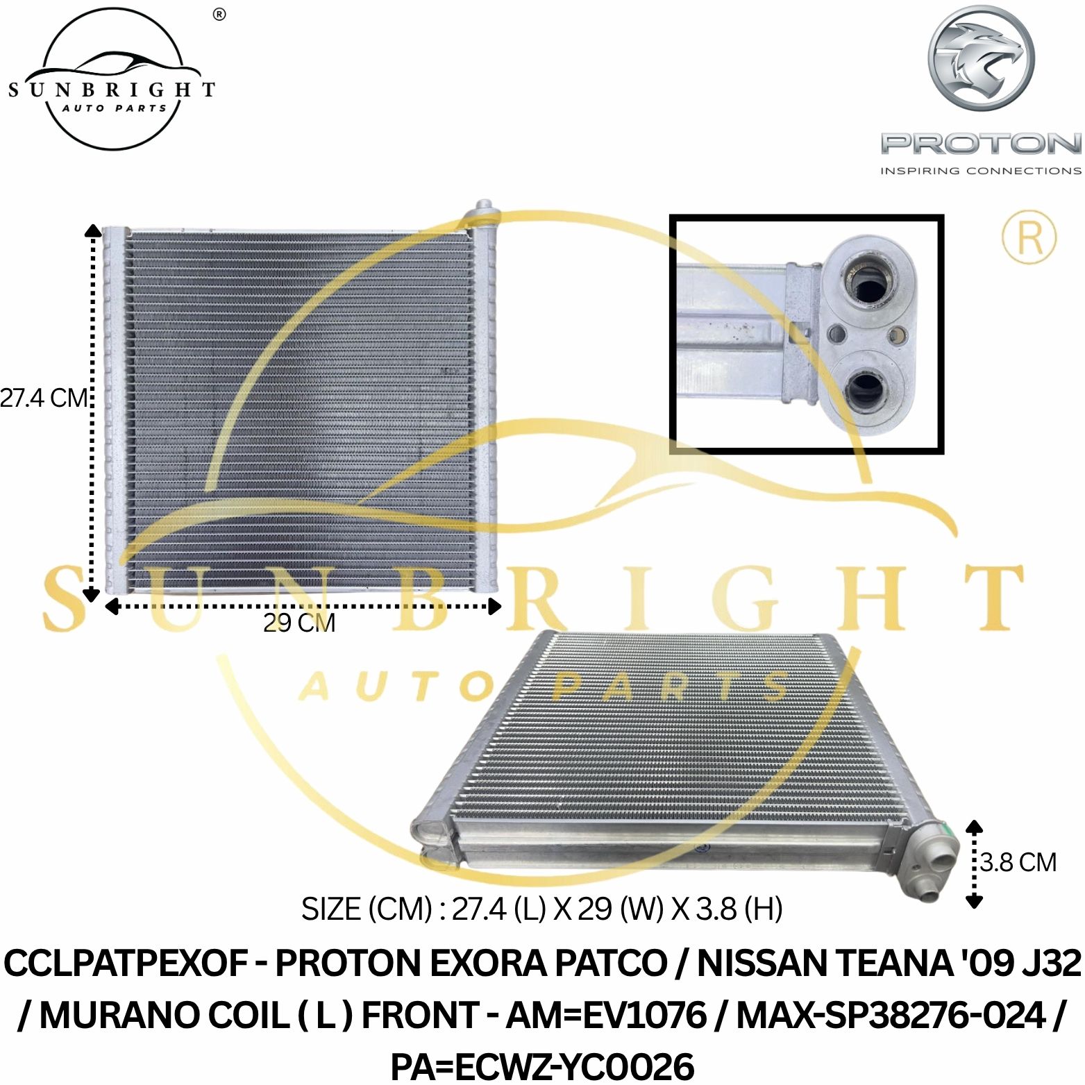 CCLPATPEXOF - PROTON EXORA PATCO / NISSAN TEANA '09 J32 / MURANO COIL ( L ) FRONT - AM=EV1076 / MAX-SP38276-024 / PA=ECWZ-YC0026