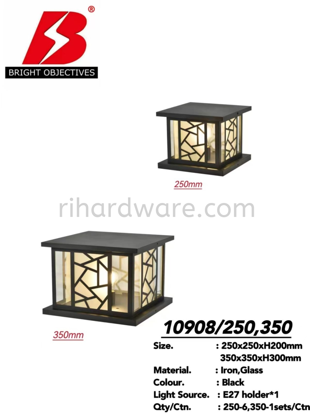 Outdoor Pillar Gate Lamp 10908