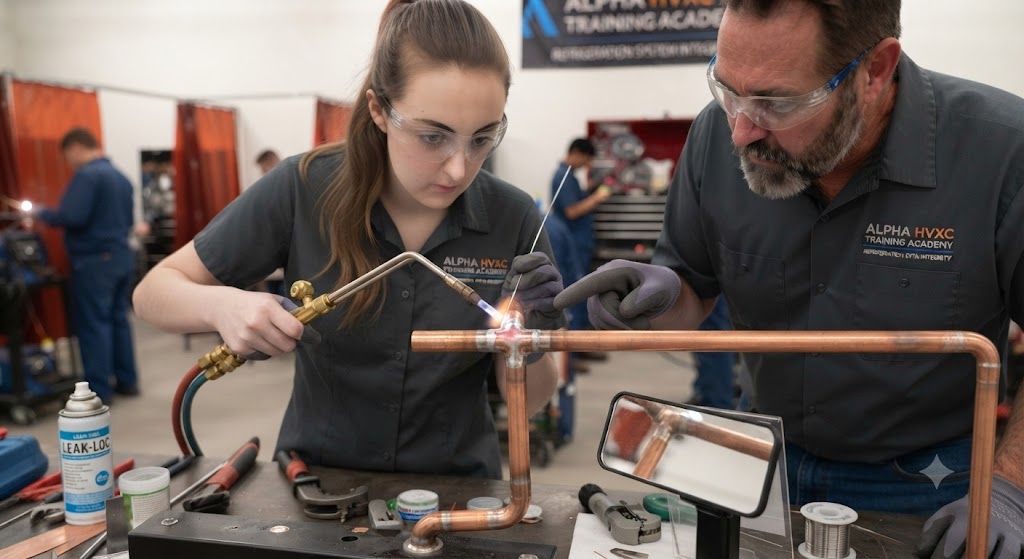 copper pipe brazing strong leak proof joints HVAC