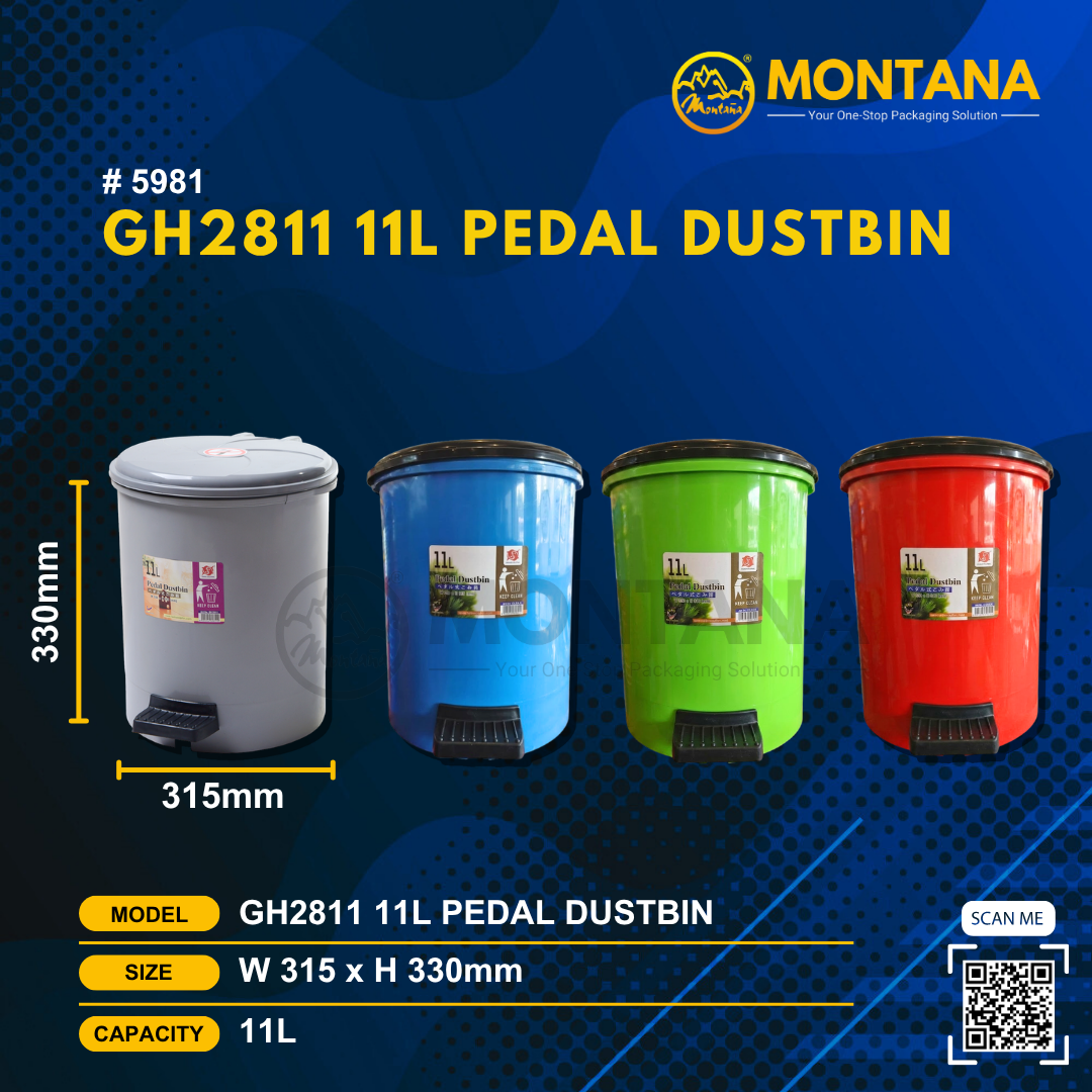 (5981) GH2811 11L PEDAL DUSTBIN