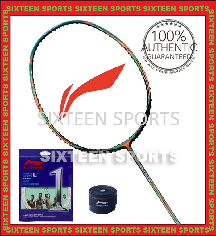 Li Ning Aeronaut 6000D Badminton Racket (C/W Lining No.1 String & Overgrip)
