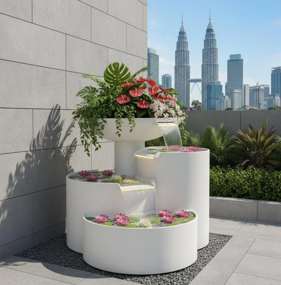 Top Garden Landscape Water Fountain Malaysia 马来西亚顶级花园景观喷泉 Air Pancut Landskap Taman Terbaik Malaysia