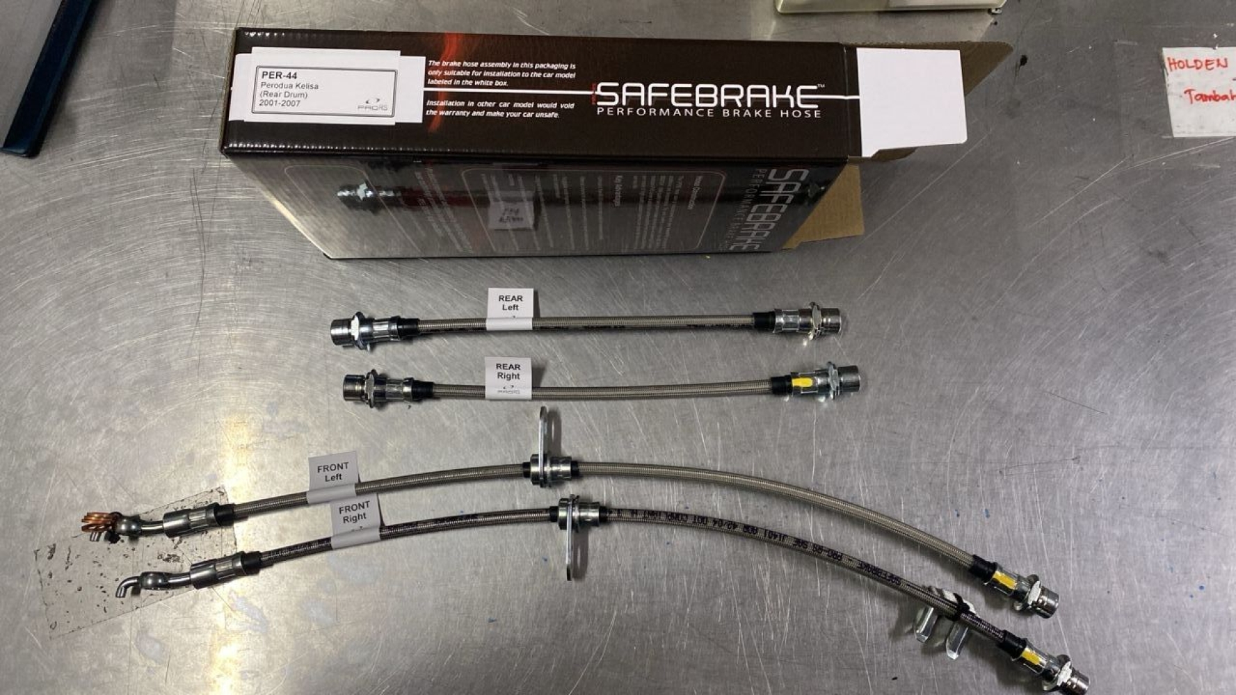 PRO RS STEEL BRAIDED BRAKE HOSE Perodua Kelisa - 4pcs (5 Years Warranty)