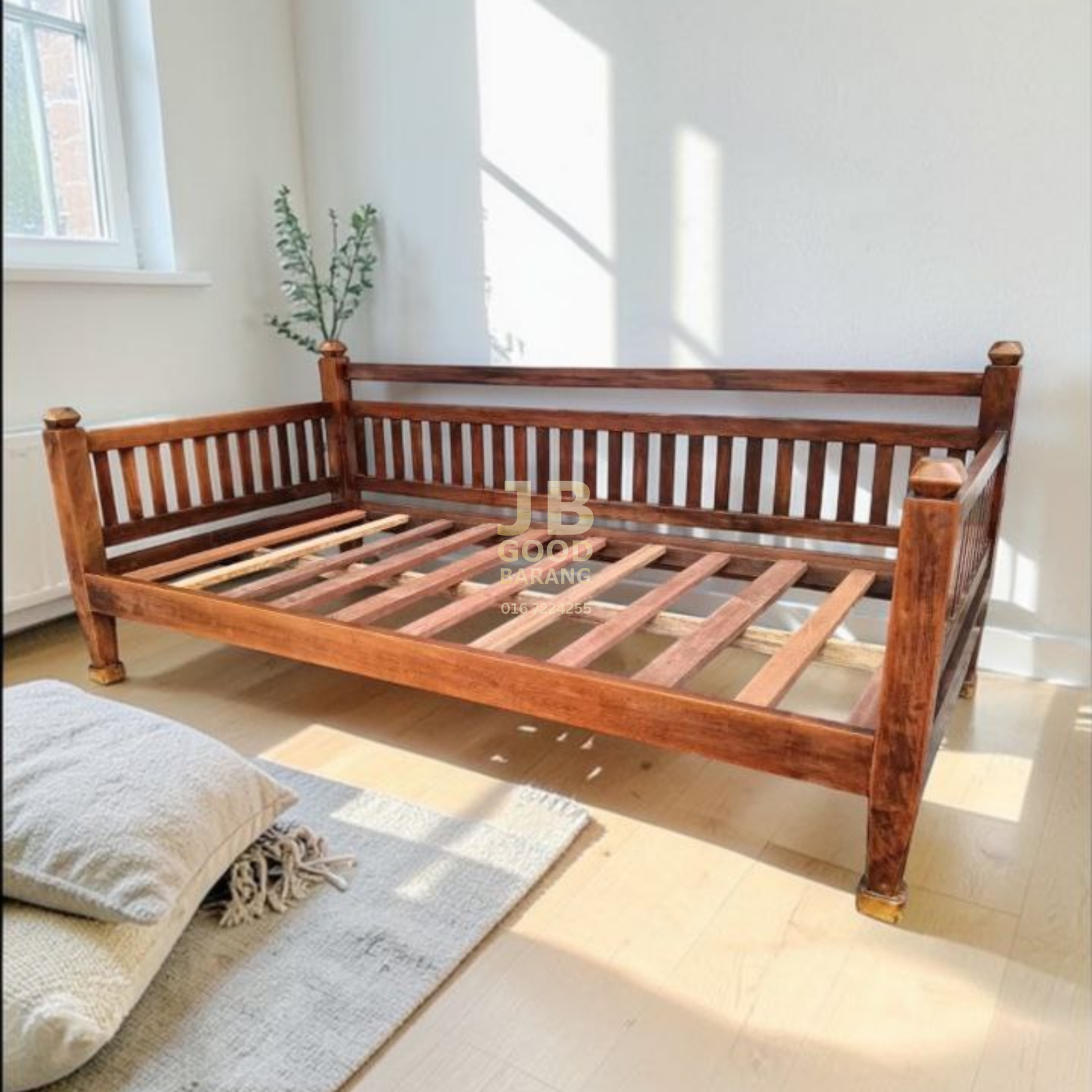 Heavy Premium Solid Teak Wood Daybed | Without Cushion