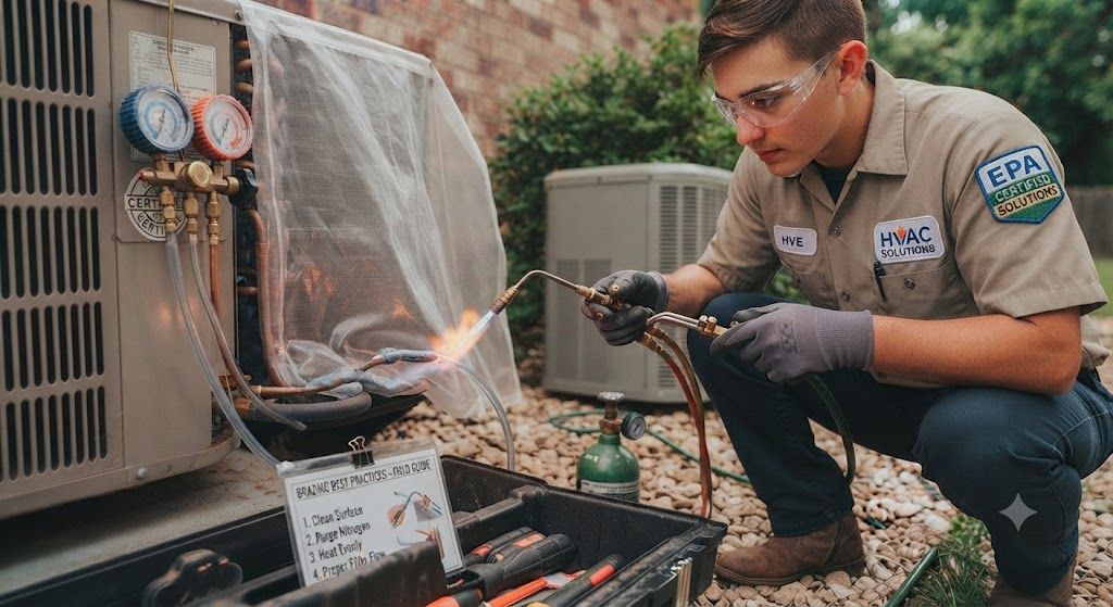 advanced HVAC split air conditioner brazing techniques