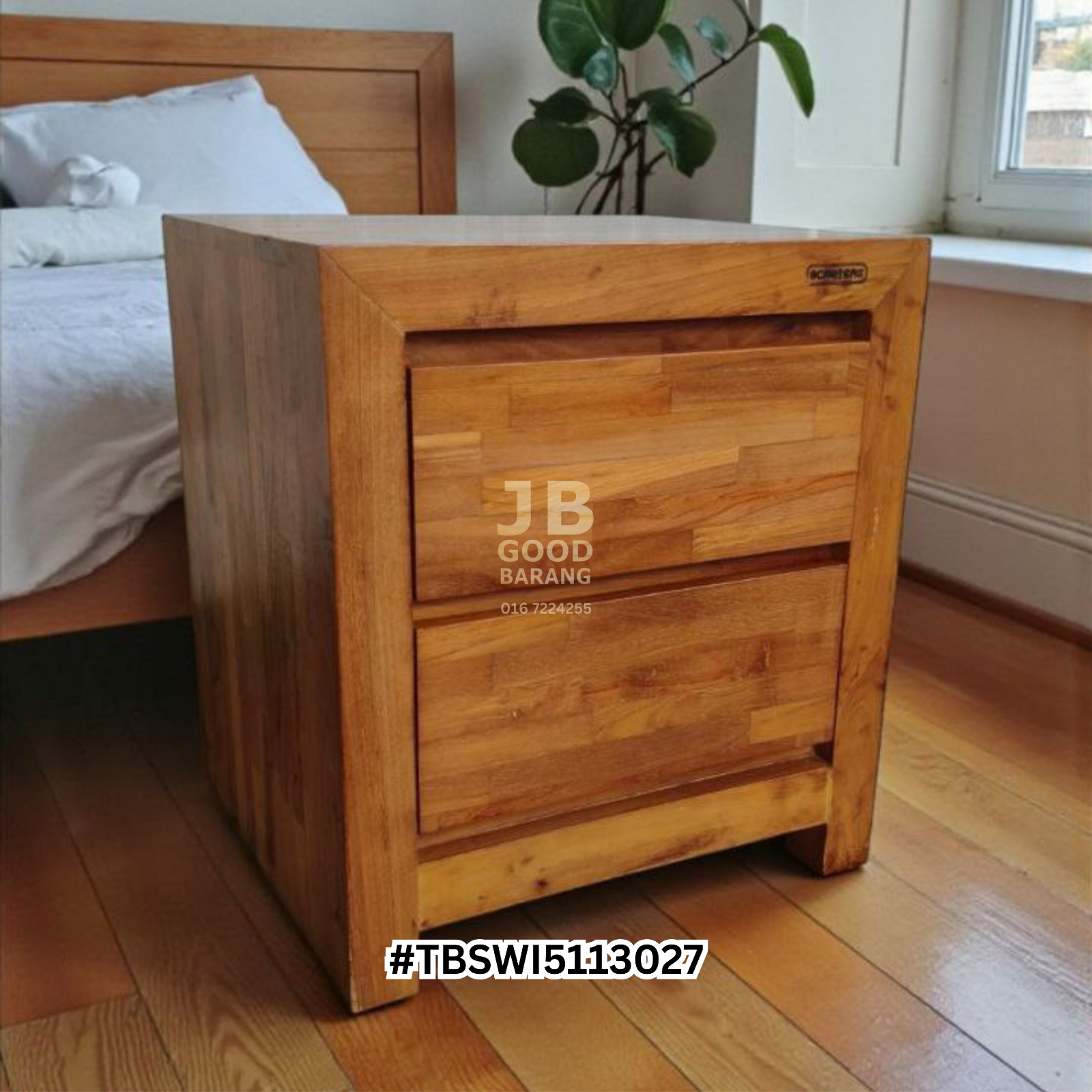 [SOLD] Solid Teak Scanteak Kube Bedside Table