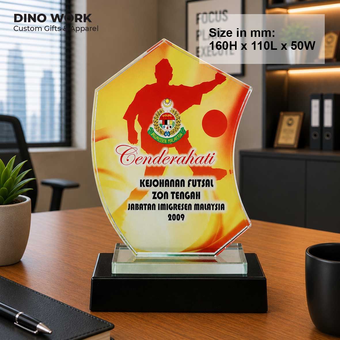 Budget-Series Crystal Trophy Award with Full Color Print