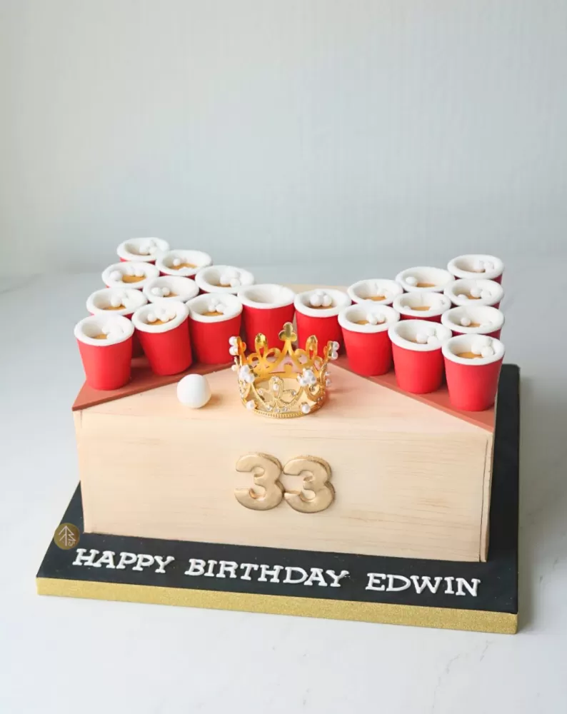 Beer Pong Cake