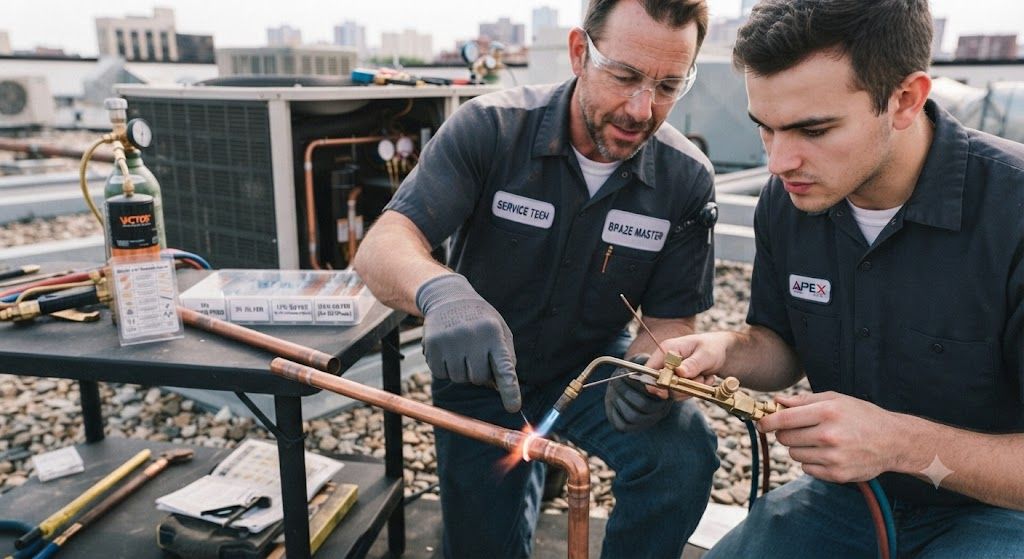 HVAC technician brazing filler rod training