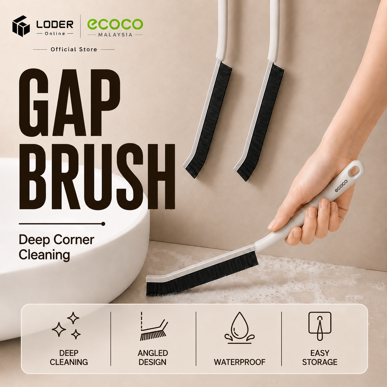 LODER ECOCO Gap Brush Window Track Brush Crevice Cleaning Brush Groove Cleaner Corner Cleaning Brush