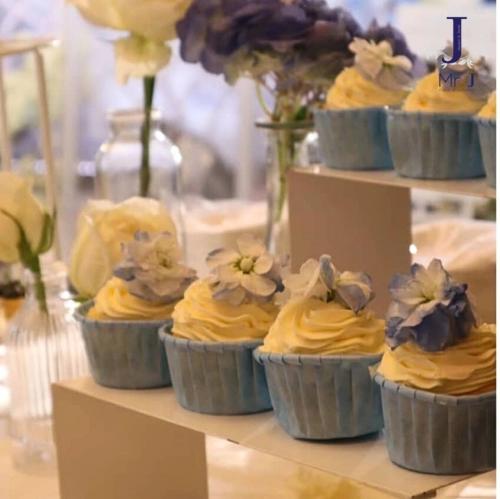 Luxe Dessert Set | 6pcs Blue Blossom Cupcakes Set | Dessert Set