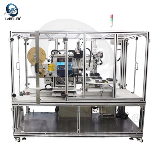 SOLO Customized Print & Apply System + Rotary Indexer Auto Bag Pick & Paste Labelling Machine