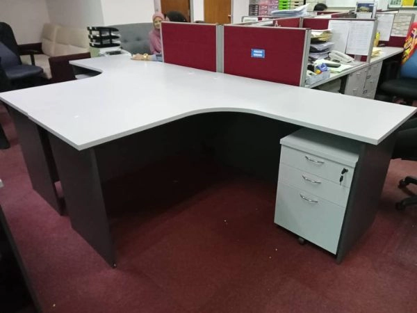Office Furniture Cyberjaya Office Workstation Table Cluster Of 2 Seater | Office Cubicle | Office Partition | Meja Pejabat