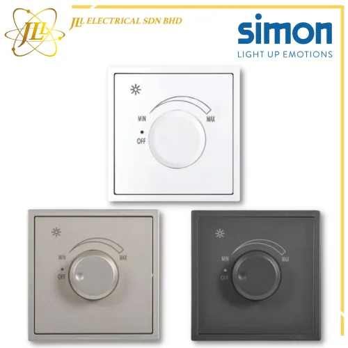 SIMON I7 70E101 500W ROTARY DIMMER (INCANDESCENT BULB) [MATT WHITE/GOLDEN CHAMPAGNE/GRAPHITE BLACK]