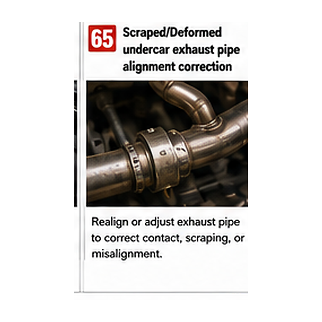 Scraped Deformed Undercar Exhaust Pipe Alignment Correction