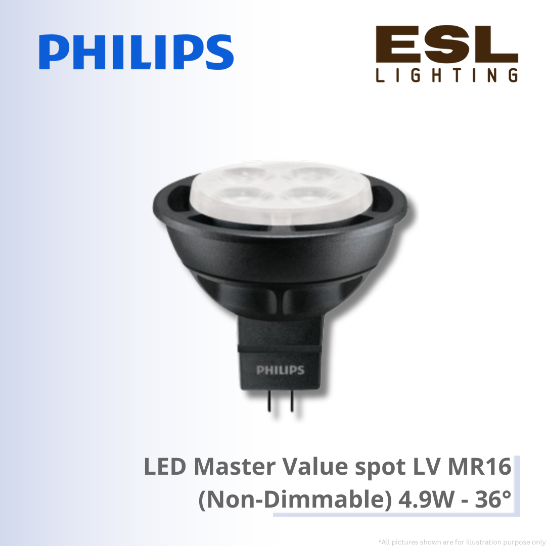 PHILIPS LED Master Value spot LV MR16 (Non-Dimmable) 4.9W 36掳 - 929003610908 / 929003611008 / 929003611108