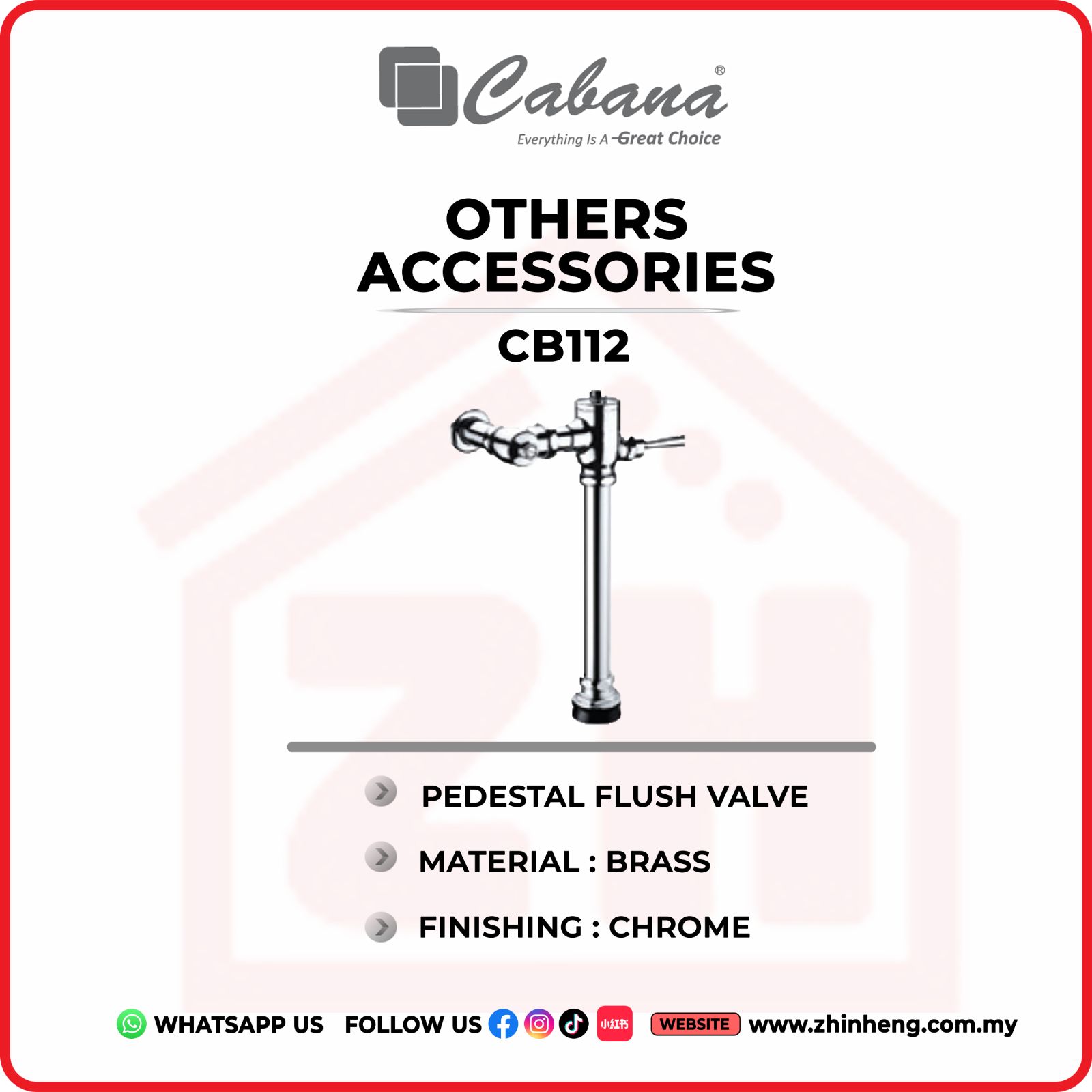 CABANA Pedestal Flush Valve CB112