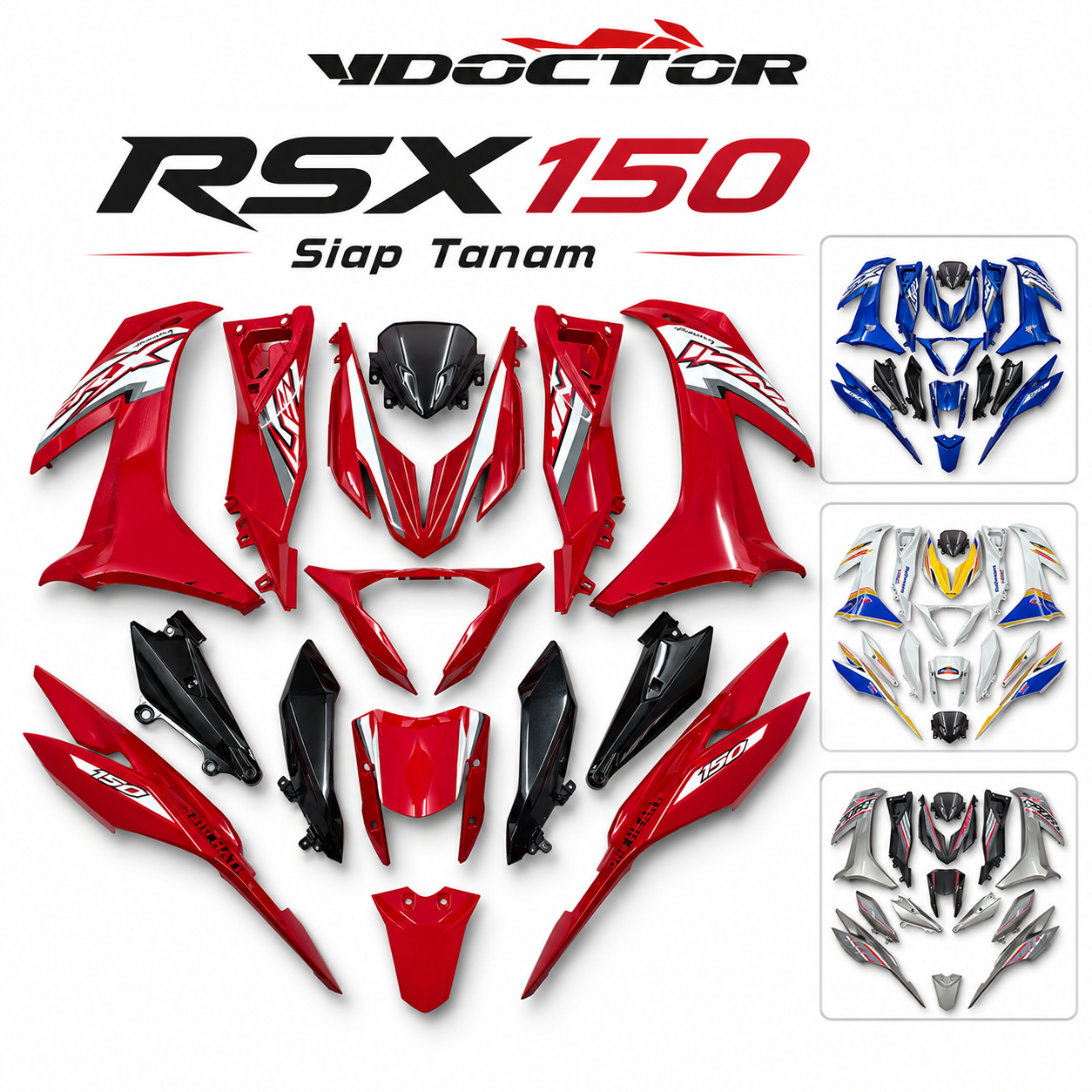 RSX150 Doctor Siap Tanam Cover Set Motor ( 13 Design )