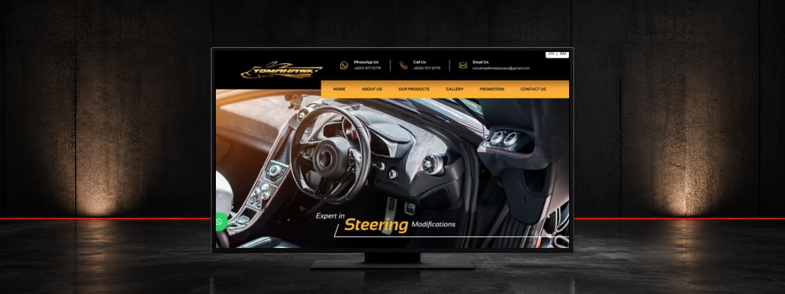Tomahawk Malaysia Steering Wheel Customisation Website Case Study in Selangor
