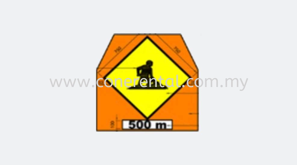 Highway LLM Advance Warning Man At Work Signboard A-Shape/Post For Rental