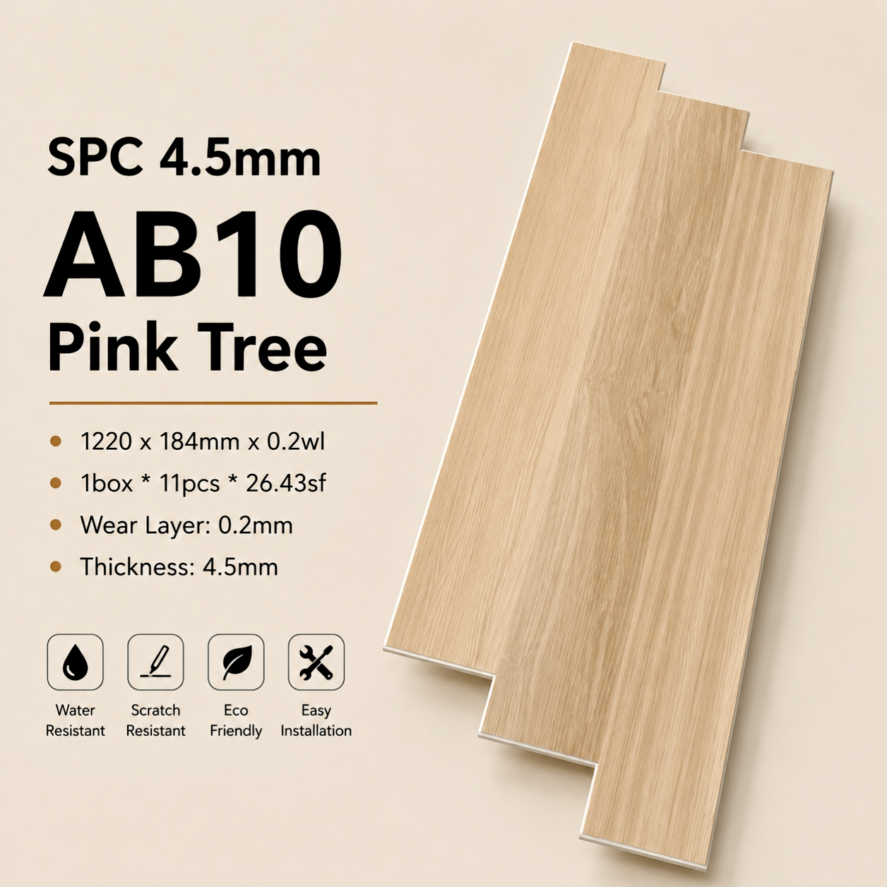 SPC FLOORING 4.5MM CODE AB10
