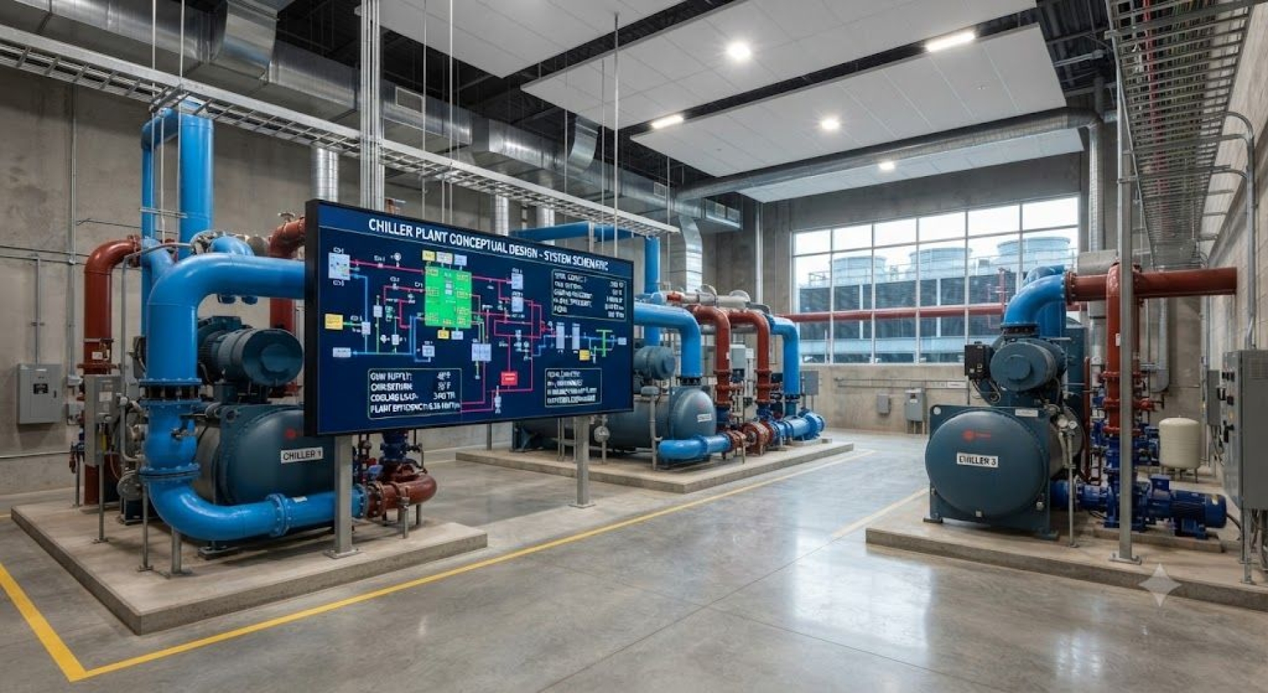 HVAC chiller plant conceptual engineering