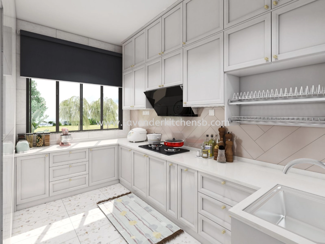 3D Drawing Kitchen Cabinet Design