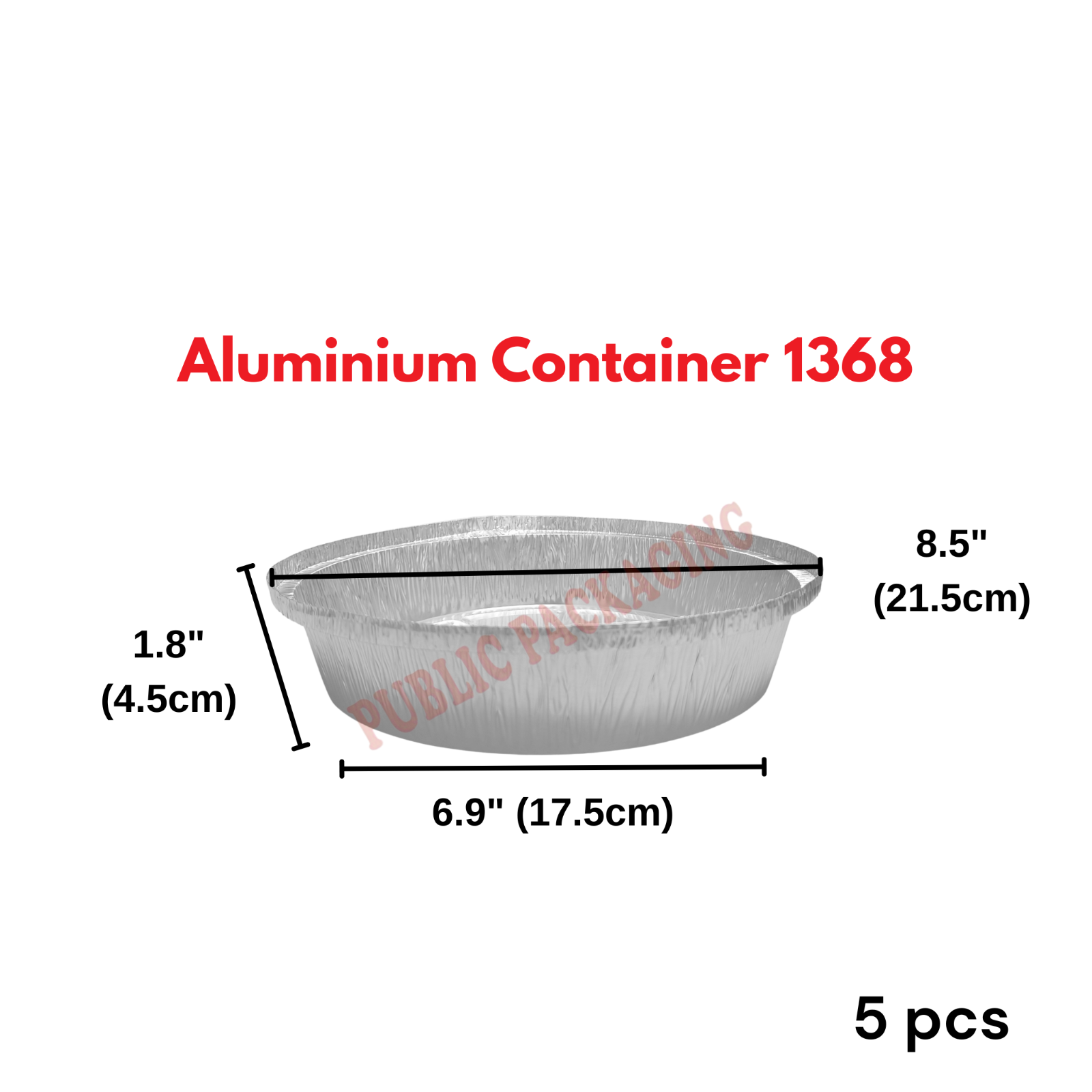 1368-P Aluminium Foil Tray with Clear Lid (5 sets 卤) Bulat / Round My Chef Foil Tray 1368 - P