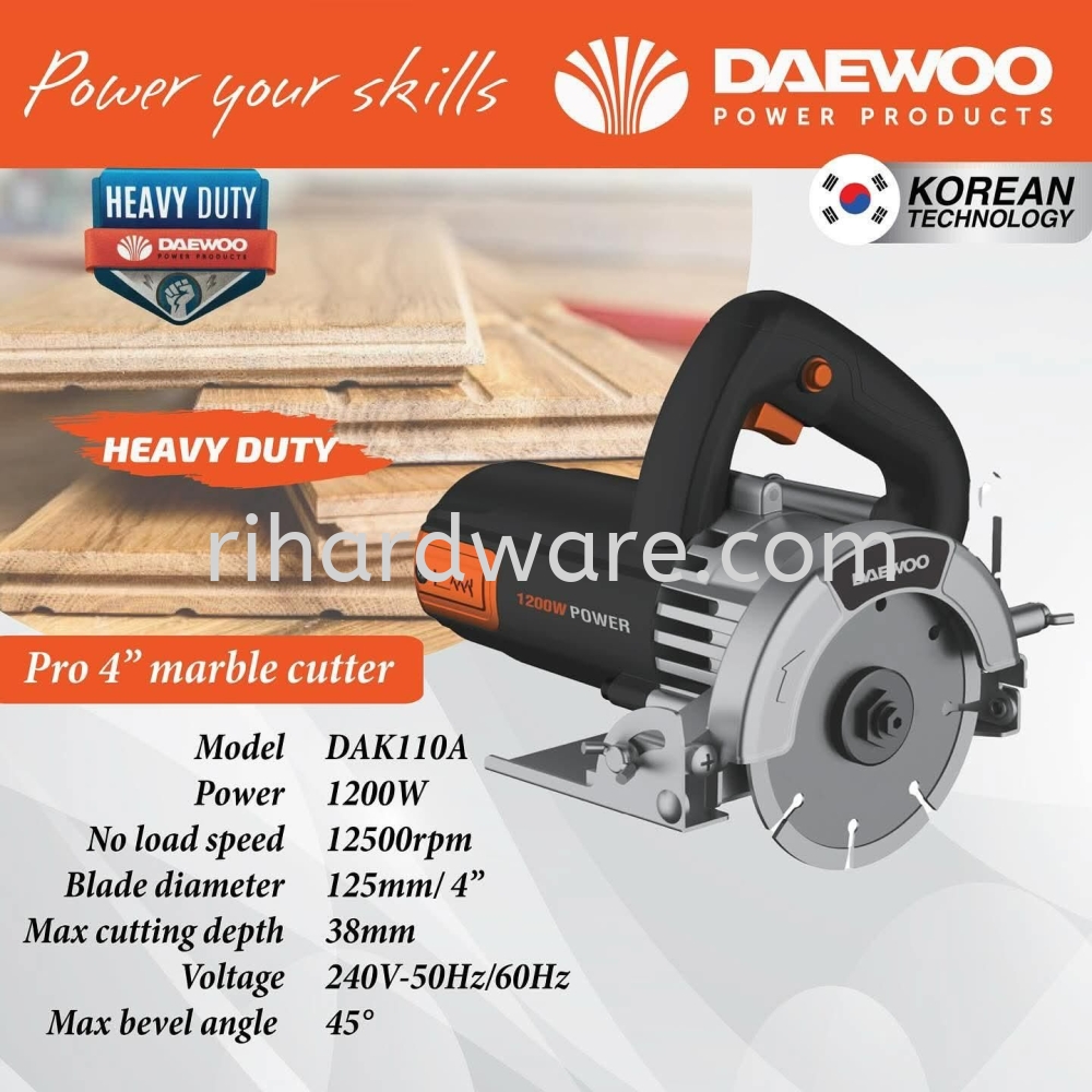 DAEWOO PRO 4" Marble Cutter DAK110A 1200W