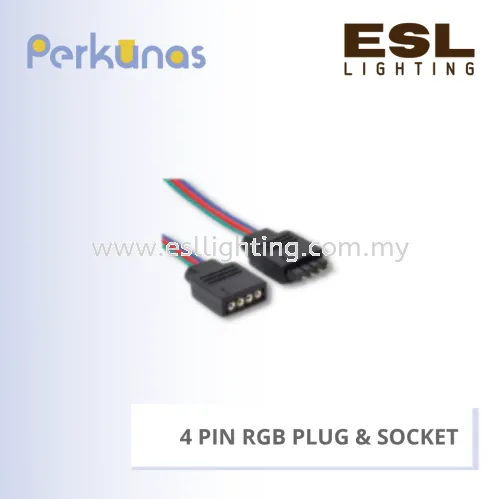 PERKUNAS LED STRIP LIGHT (5050) ACCESSORIES 4PIN RGB (MALE & FEMALE) PLUG & SOCKET