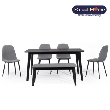 3′ x 5′ Modern Dining Set (1 + 4 + Bench) | Cafe Furniture