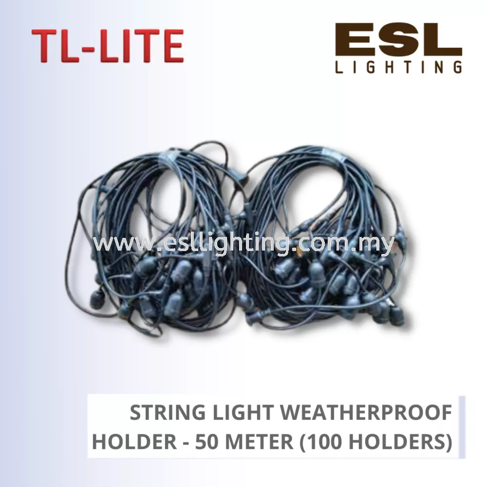 TL-LITE LAMP HOLDER - STRING LIGHT WEATHERPROOF HOLDER - 50 METER (100 HOLDERS)