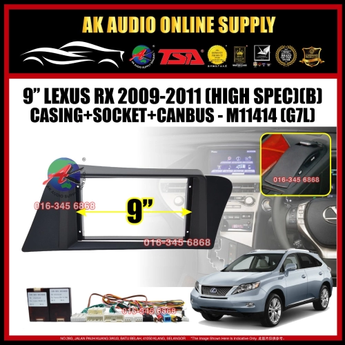 Lexus RX 2012 - 2014 ( High Spec With 2pc Canbus G7K ) Android Player 9" inch Casing + Socket - M11414