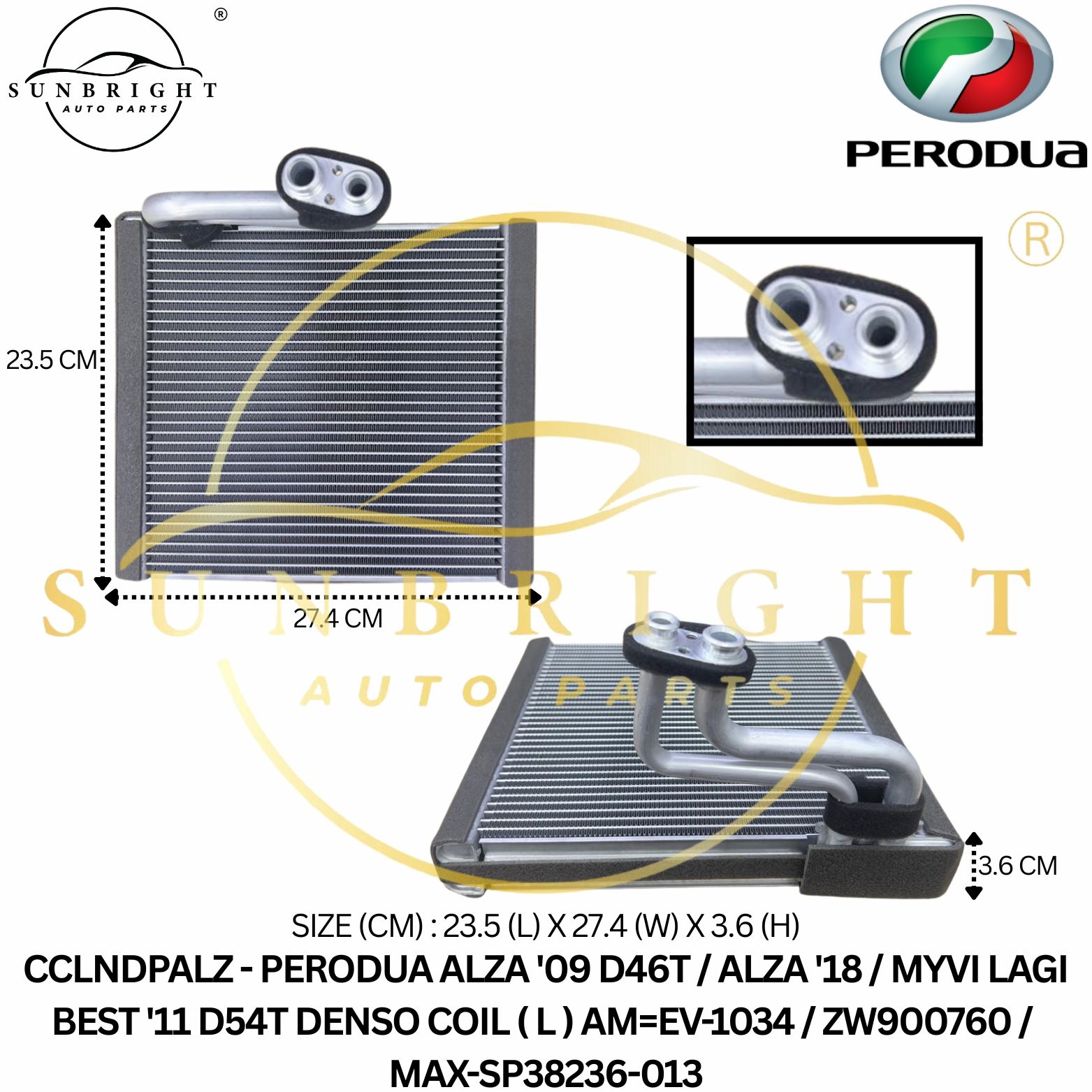 CCLNDPALZ - PERODUA ALZA '09 D46T / ALZA '18 / MYVI LAGI BEST '11 D54T DENSO COIL ( L ) AM=EV-1034 / ZW900760 / MAX-SP38236-013