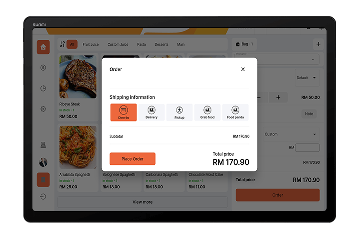 Android Point of Sales POS Solution  - Dine in, Take away, Delivery (Grab, Food panda)