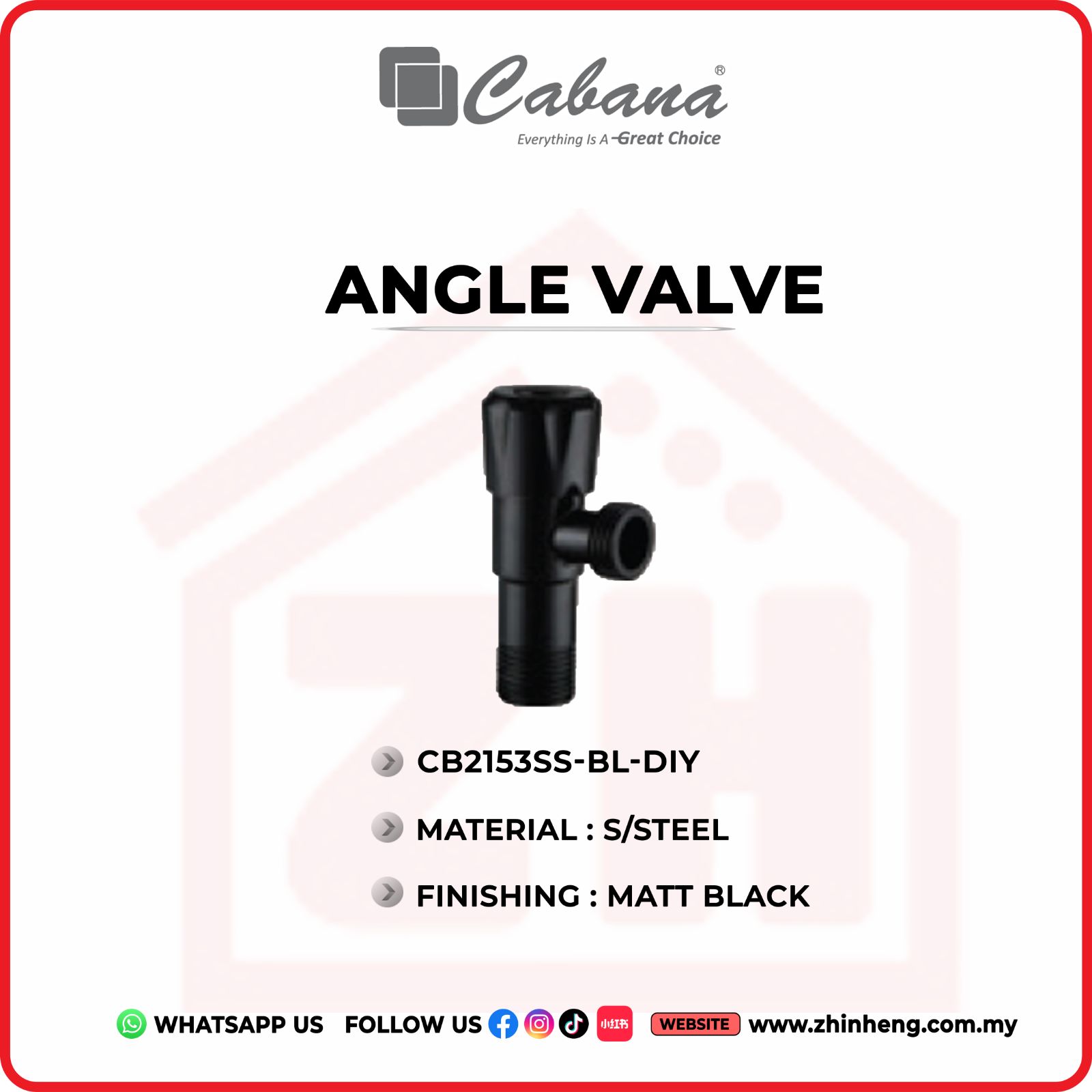 CABANA ANGLE VALVE  CB2153SS-BL-DIY