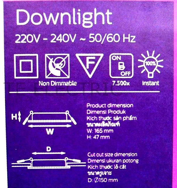 (3 IN 1) PHILIPS 6" SCENE SWITCH 3 COLOUR LED DOWNLIGHT 17W TIGA COLOR LAMPU LED