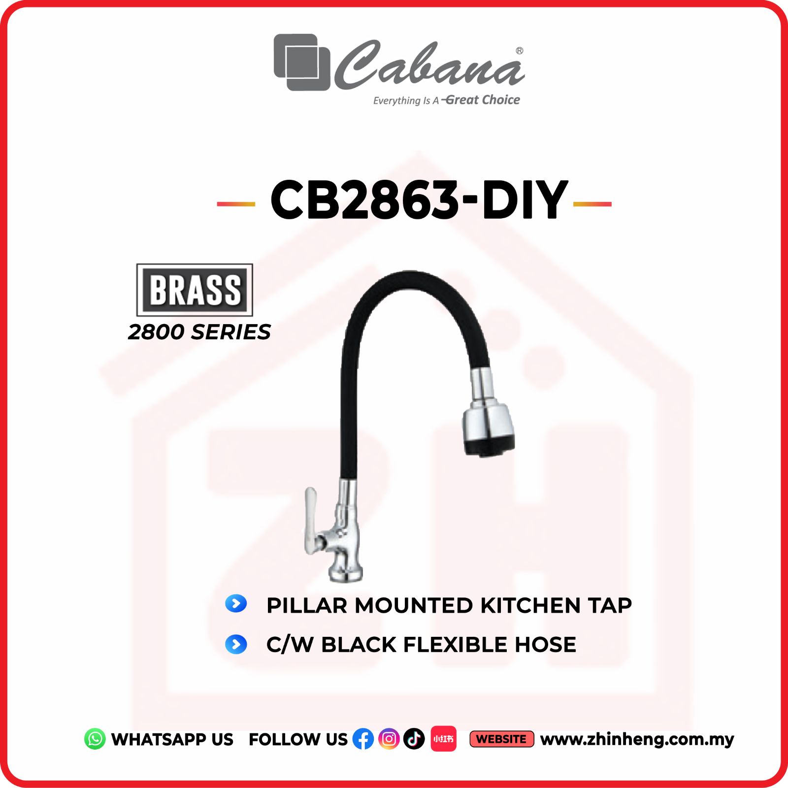 CABANA Pillar Mounted Kitchen Tap CB2863-DIY