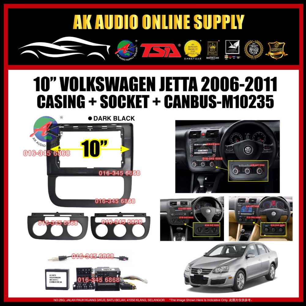 [ MTK 2+32GB ] TSA Volkswagen VW Jetta 2006 - 2011 With Canbus Android 10'' inch Car Player Monitor