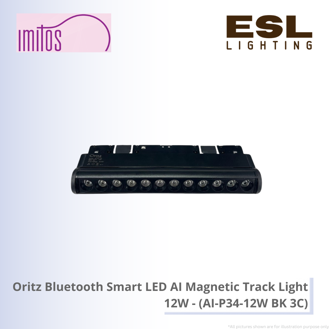 IMITOS Oritz Bluetooth Smart LED AI Magnetic Track Light 12W - AI-P34-12W BK 3C