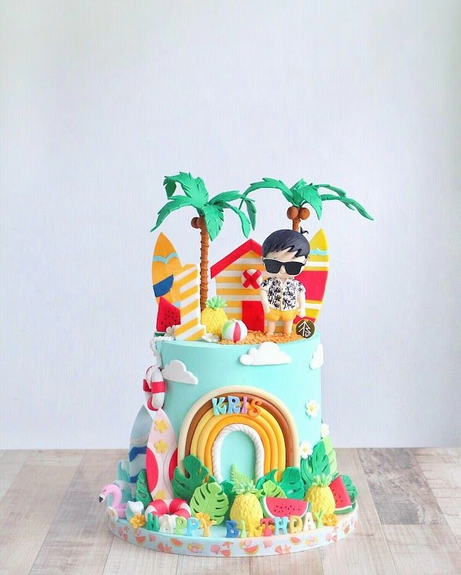 Boy In Beach Cake