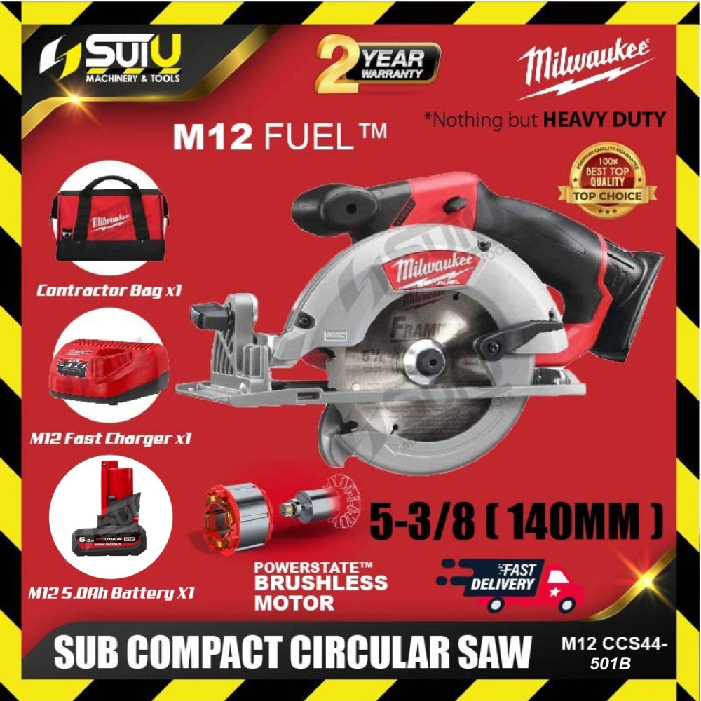 MILWAUKEE M12 CCS44-501B Fuel Compact Circular Saw (SET)