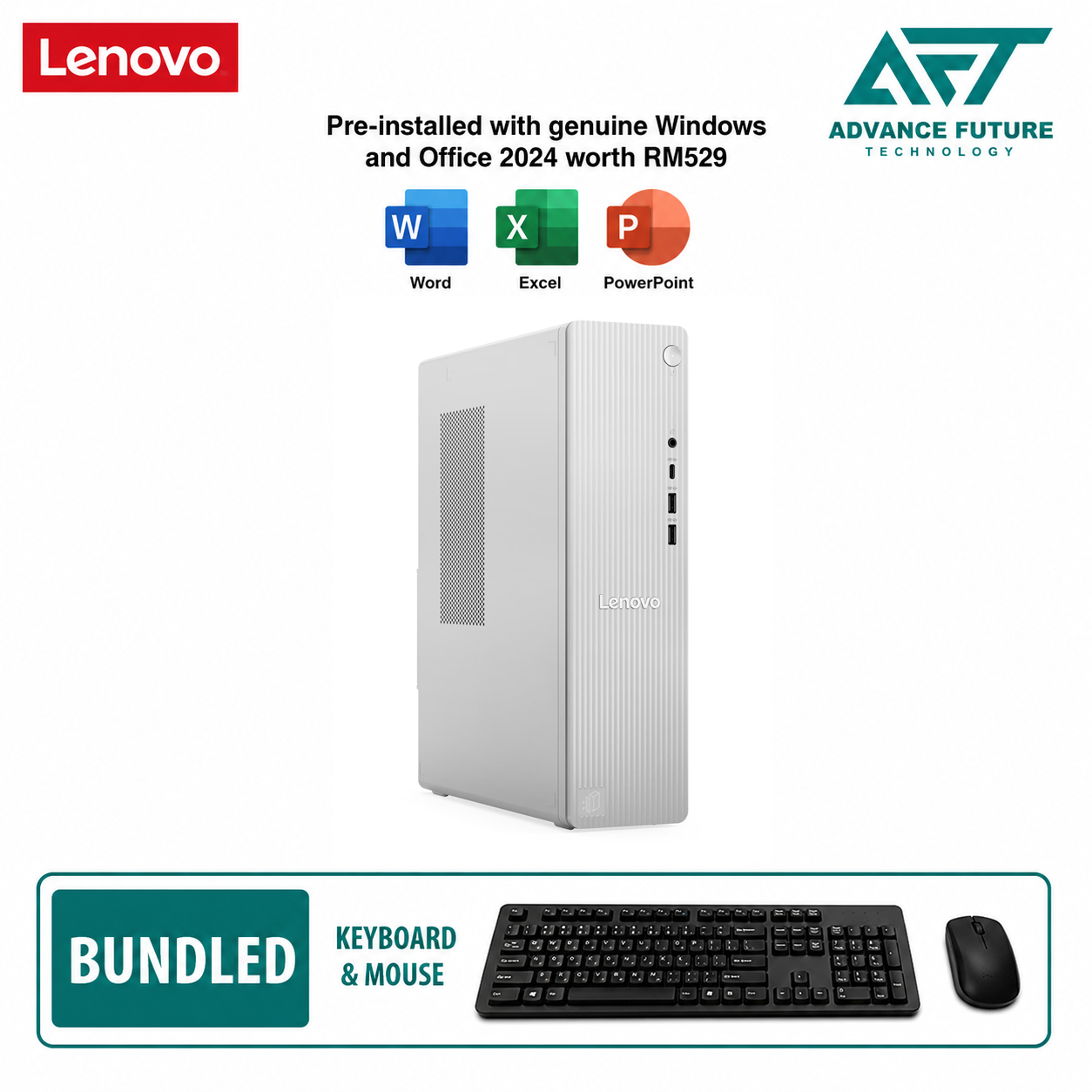 Lenovo IdeaCentre Tower 08IAS10 91CF0045MI Desktop PC ( Intel Core Ultra 5 225, 16GB, 512GB SSD, Intel, W11, H&S 2024&M365 )