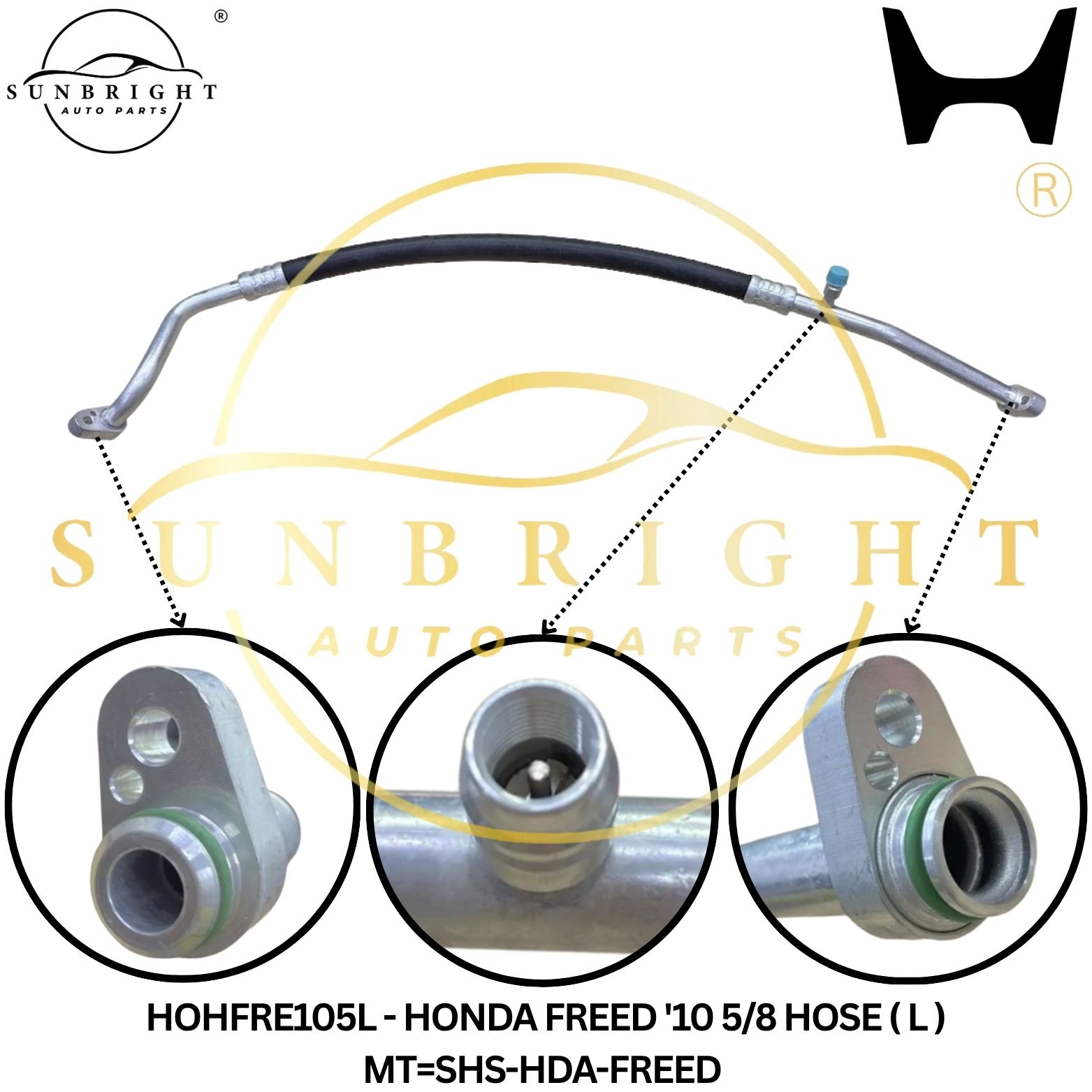 HOHFRE105L - HONDA FREED '10 5/8 HOSE ( L ) MT=SHS-HDA-FREED