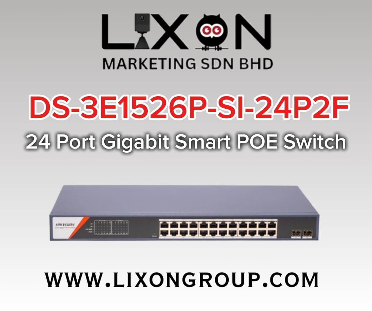 HIK VISION DS-3E1526P-SI-24P2F 24 Port Gigabit Smart POE Switch