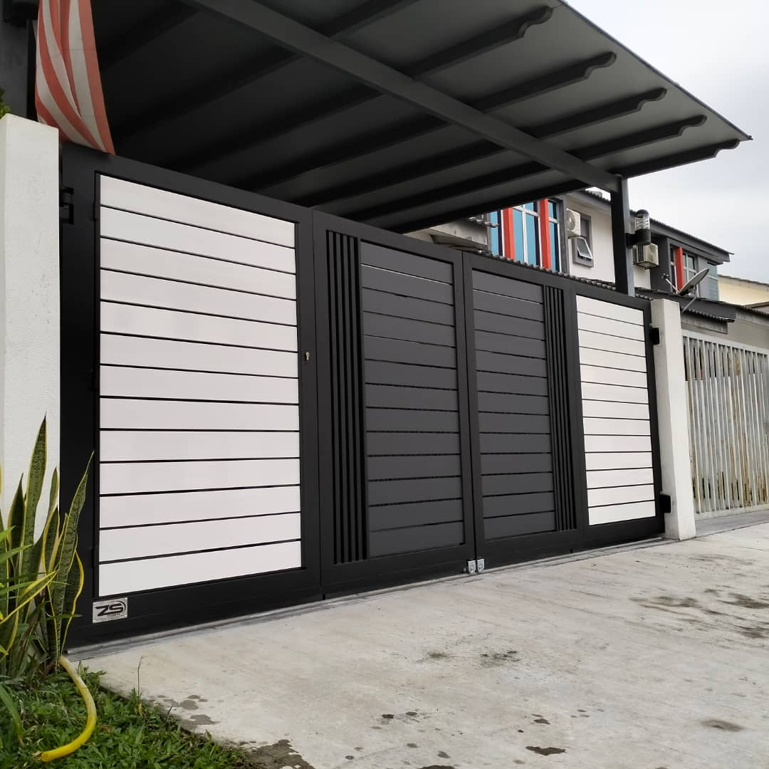 Semi Aluminium Gate Mild Steel with Hollow 1 inch installed near Bandar Baru Bangi, Kajang, Semenyih