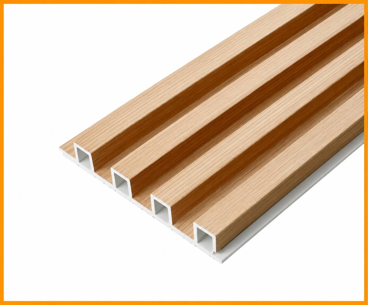 Queensfloor Wall Fluted Panel High Square QFPHSW05-07 GOLDEN OAK
