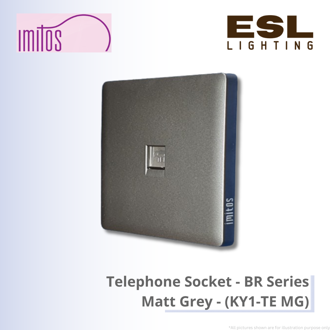 IMITOS Telephone Socket (BR Series) Matt Grey - KY1-TE MG
