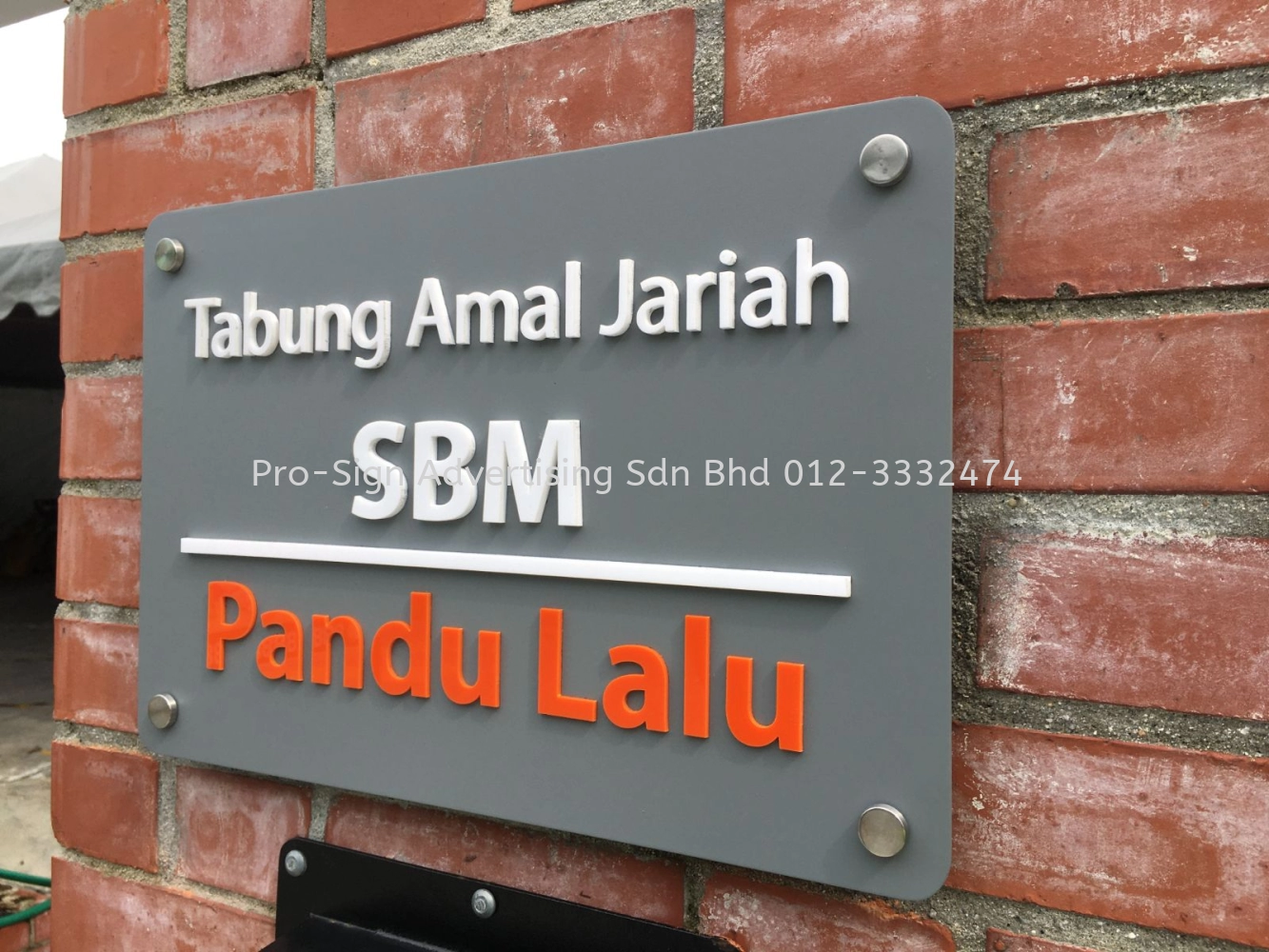 3D ACRYLIC METAL PLATE SIGN (SURAU BUKIT MULIA, KL, 2022)