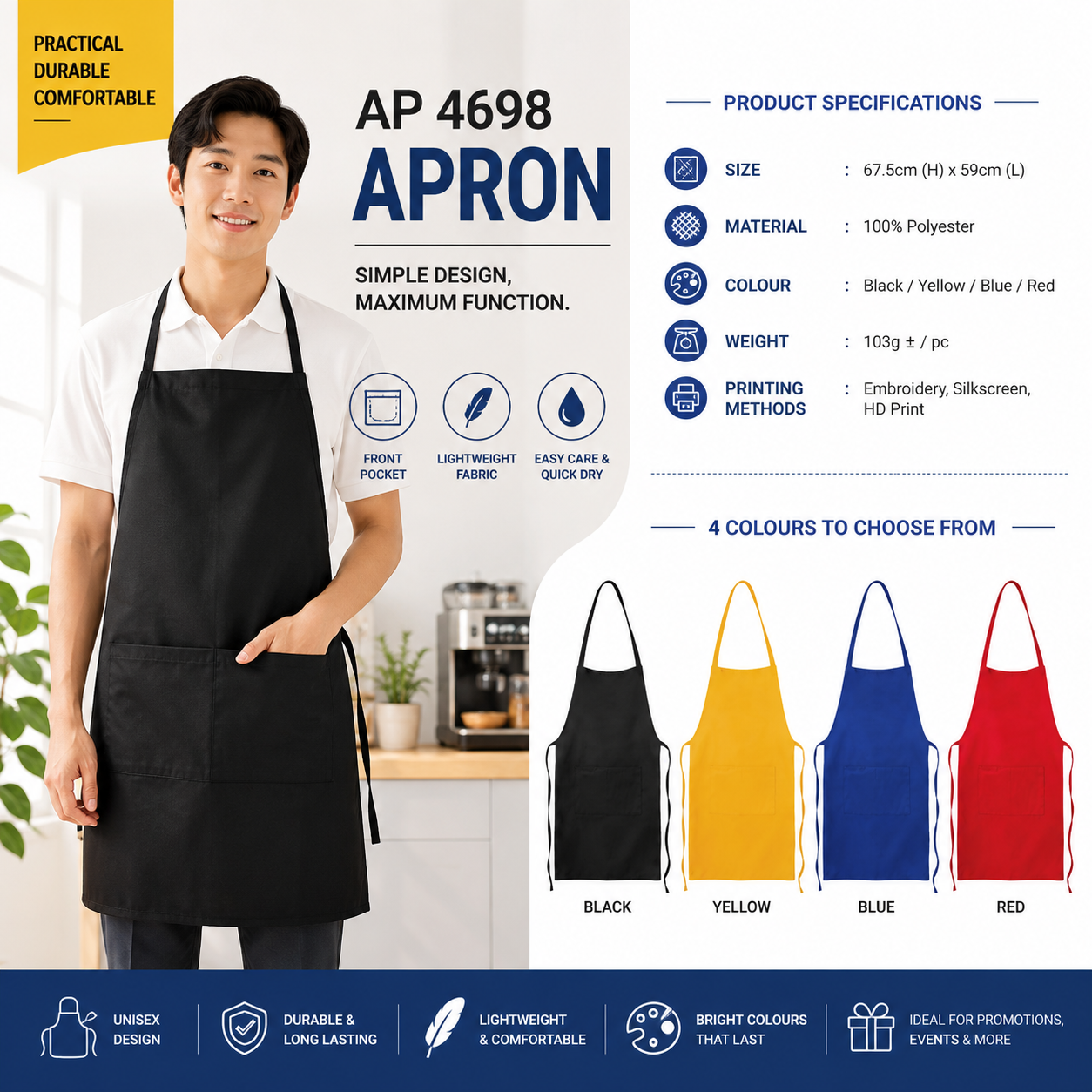 Lightweight Polyester Apron 4698